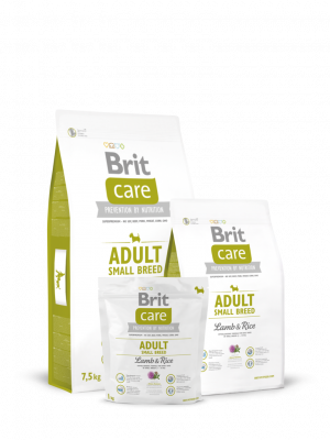 Brit Care Adult Small Breed Lamb and Rice-  храна за израснали кучета от дребните порди с  Агне и ориз 3кг