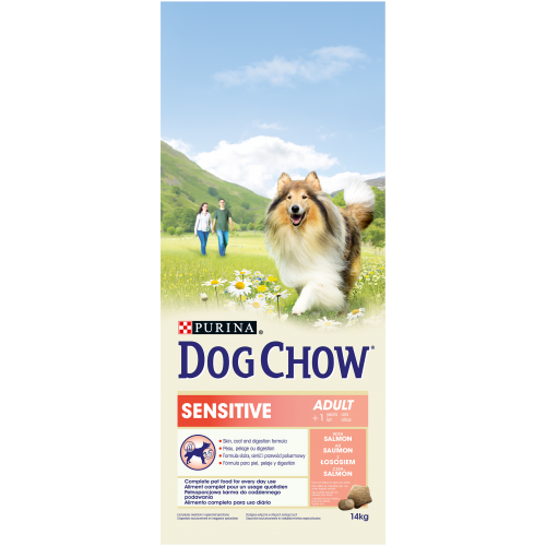 Dog Chow Adult Sensitive 14 кг. за кучета с чувствителен стомах, със сьомга