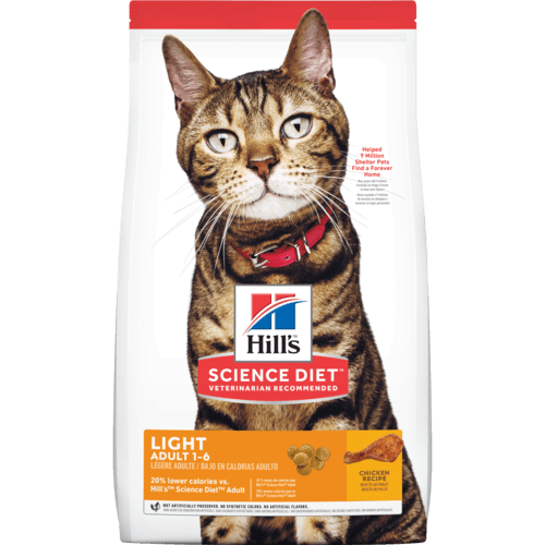 Hill's Feline Adult Light Chicken - Нискокалорийна храна за котки от 1 до 7 г.