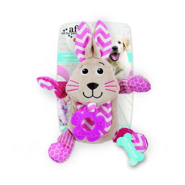 AFP Любимата играчка на малкото кученце, зайче розово-25 см
