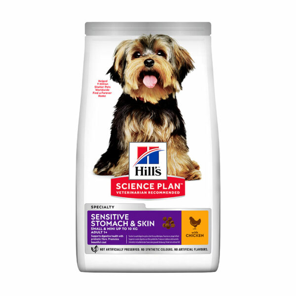HILL`S SP Sensitive Stomach & Skin - храна за кучета от дребни породи с чувствителна кожа и козина