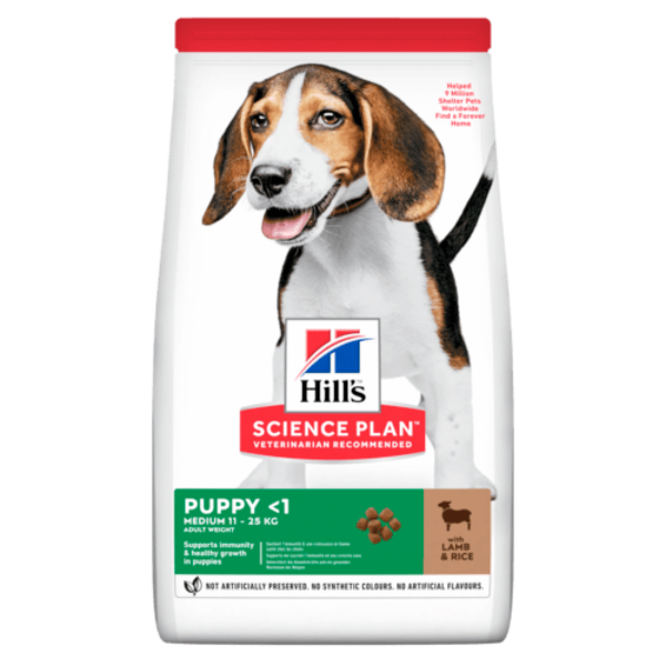 HILL`S SP Puppy Medium Lamb- суха храна за всички породи до 12м  с агнешко