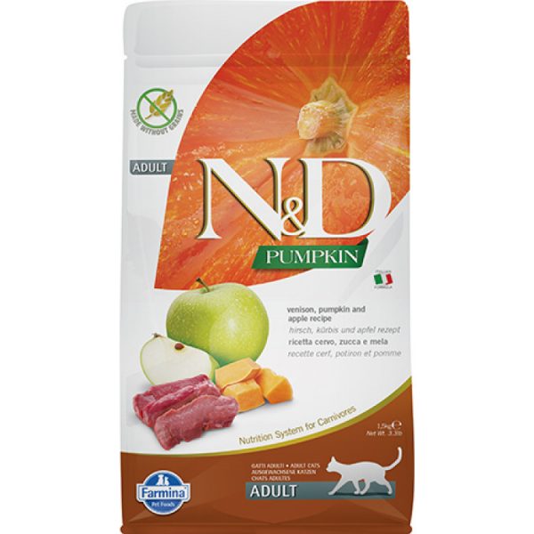 N&D CAT PUMPKIN VENISON с елен, тиква и ябълки 5кг