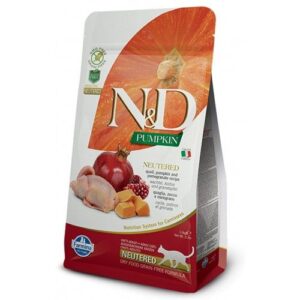 N&D CAT Quail&Pomegranate NEUTERED PUMPKIN  за кастрирани котки  5кg