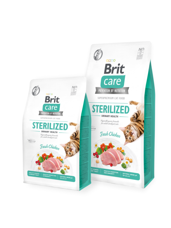 Brit Care Cat Grain-Free STERILIZED URINARY HEALTH - Пълноценна суха храна с пилешко за кастрирани котки
