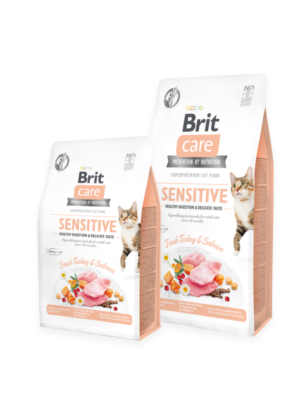 Brit Care Cat Grain-Free SENSITIVE HEALTHY DIGESTION AND DELICATE TASTE - Пълноценна суха храна за котки с чувствително храносмилане