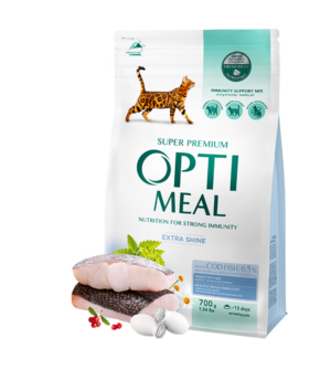 opti meal cat adult cod fish Суха храна с високо съдържание на риба треска 700гр