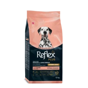Reflex Plus Adult Dog Medium / Large Light & Sterilised за кастрирани кучета с агне и ориз 12 кг