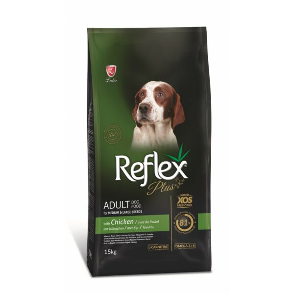 Reflex Plus Adult Dog Medium & Large  с пиле 15 кг