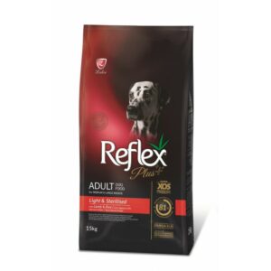 Reflex Plus Adult Dog Medium & Large Light & Sterilise за кастрирани кучета с агне и ориз 15кг