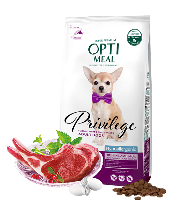 OPTI MEAL DOG MINI ADULT GREEN FREE LAMB-Хипоалергенна суха храна за кучета от дребни породи с АГНЕШКО 1.5 кг