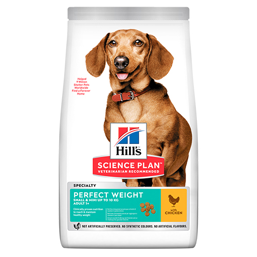 Hill`s Dog Perfect Weight Small&Mini - Храна с пилешко за кучета от малките породи с наднормено тегло