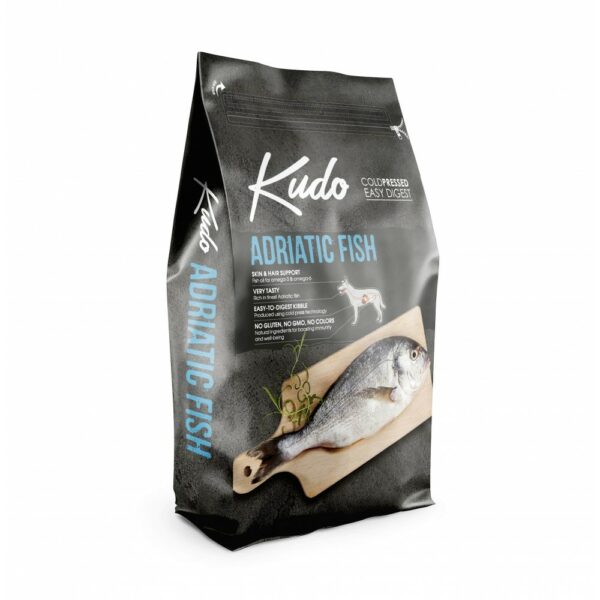 Kudo Low Grain Adriatic Fish Mini Adult -Храна за кучета с адриатическа риба за мини породи над 1 год - 3
