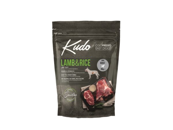 Kudo Low Grain Lamb / Rice Mini Adult 3 Kg - за мини породи над 1 год