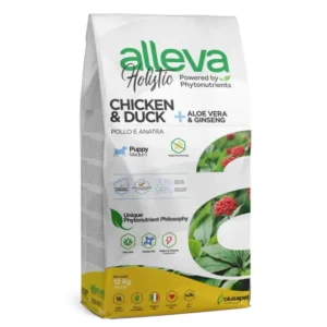 Alleva Holistic Puppy Maxi с пилешко, патешко месо, Алое Вера и Женшен 12 кг