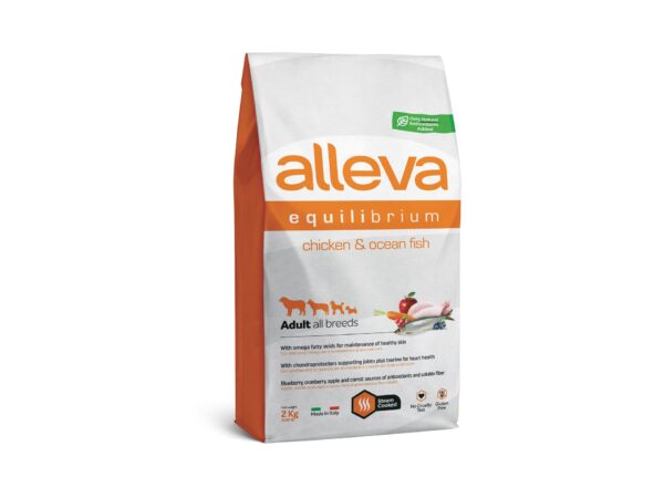 Alleva Equilibrium Adult All Breeds с пиле и океанска риба 2 кг