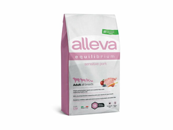 Alleva Equilibrium Sensitive Adult All Breeds със свинско 2 кг +2 ПОДАРЪКА - Image 2