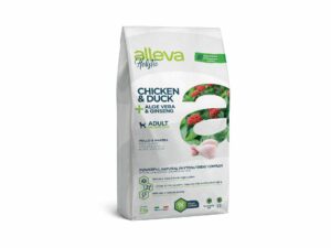 Alleva Holistic Adult Medium с пилешко, патешко месо и Алое Вера и Женшен 2 кг +2 ПОДАРЪКА