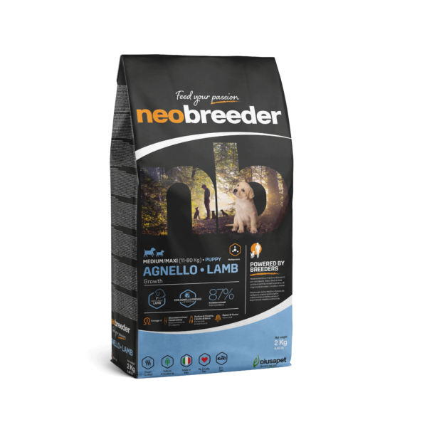NEOBREEDER Dog Puppy Lamb medium/large 2 kg - храна за подрастващи кучета от средните и едри породи с агне