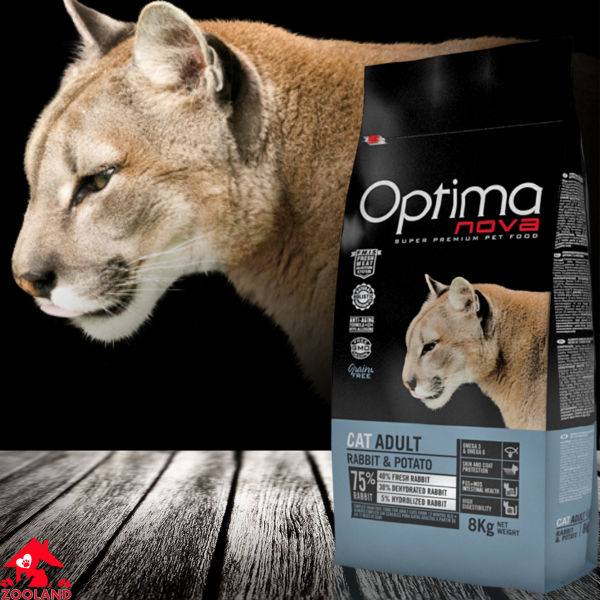 OPTIMA Cat Adult Rabbit & Potato- Супер премиум храна за котки в зряла възраст със заек и картофи 2кг