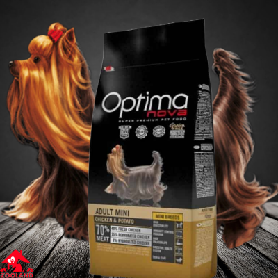 Optima Nova Adult Mini Chicken & Potato- храна за кучета от мини породите над 10м с пиле и картофи