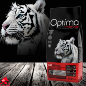 OPTIMA Cat Mature Chicken & Rice - Супер премиум храна за възрастни котки над 7г ; 2кг