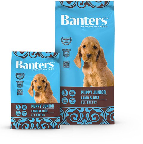 BANTERS DOG PUPPY JUNIOR LAMB & RICE- Храна за подрастващи кучета до 1г, за кърмещи и бременни