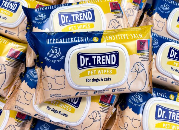 Dr. Trend Хипоалергенни почистващи мокри кърпички за куче или коте 40бр