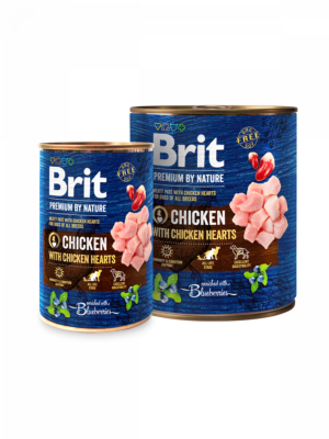 BRIT Premium by Nature with Chicken with Hearts - консерва за куче с пиле и сърца 400гр