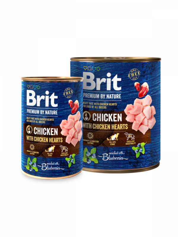 BRIT Premium by Nature with Chicken with Hearts - консерва за куче с пиле и сърца 400гр