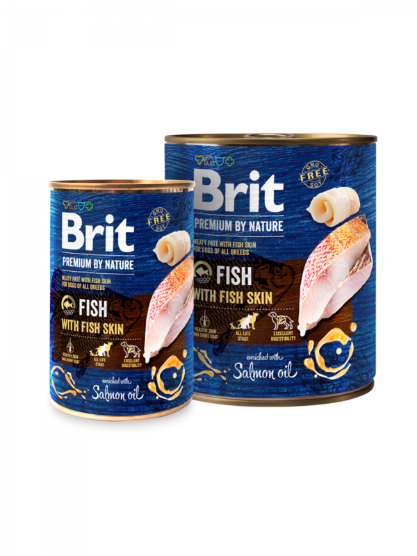 BRIT Premium by Nature Fish with Fish Skin - консерва за куче с риба и рибена кожа 400гр
