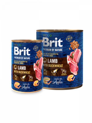 BRIT Premium by Nature Lamb with Buckwheat - консерва за куче с агнешко и елда 800гр