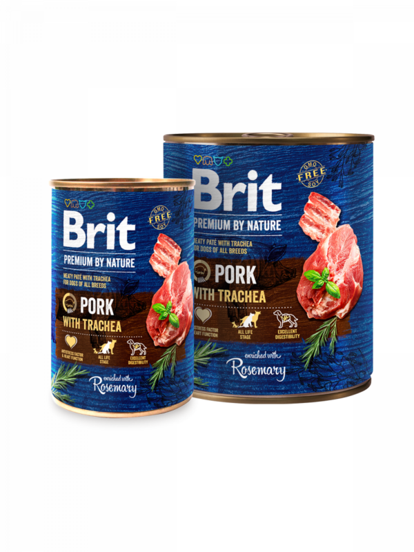 BRIT Premium by Nature with Pork with Trachea - консерва за куче със свинско и трахея 400гр