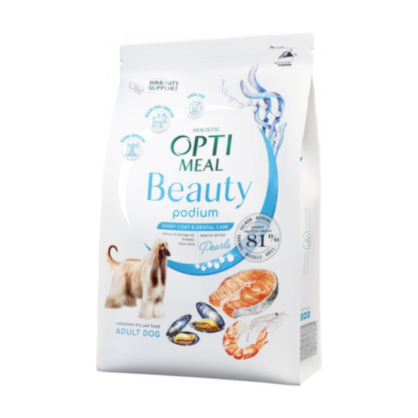OPTIMEAL Beauty Podium - храна за куче с морски протеин и дентални перли