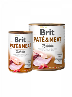 BRIT PATÉ & MEAT Rabbit - консерва за куче със зешко 800гр