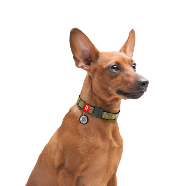WAUDOG Military - Регулируем нашийник за куче със SMART ID виртуален паспорт при изгубване- Камуфлаж