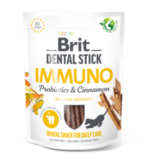 Brit Dental Stick Immuno - Дентални лакомства за куче с пробиотици и колаген 7бр