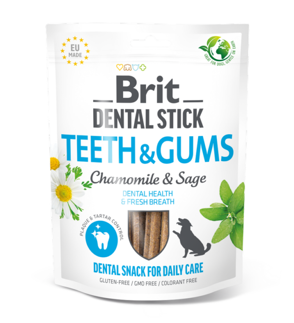 Brit Dental Stick Teeth&Gums - Дентални лакомства с градински чай и лайка 7бр