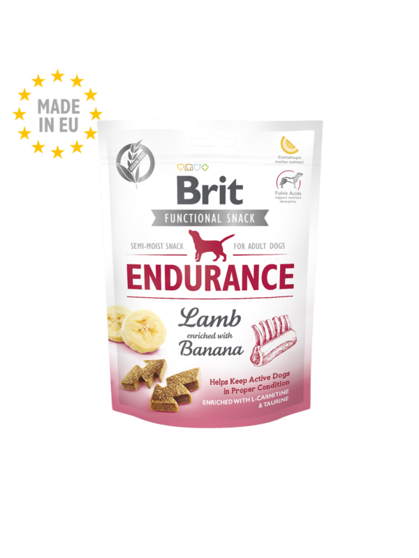 Brit care Functional snack Endurance Lamb - Лакомство за куче с агнешко и банан 150гр