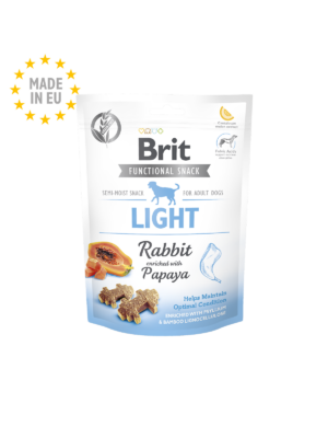 Brit care Functional snack Light Rabbit - Диетично лакомство за куче със Заек и Папая 150гр