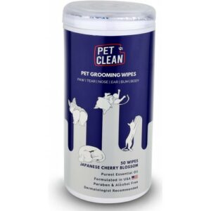 PET Clean Pet Grooming Wipes for Dogs & Cats- мокри кърпи за почистване след разходка за кучета и котки 50бр.