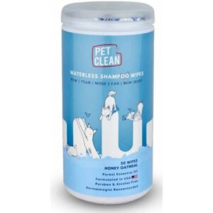 PET Clean Waterless Shampoo Wipes for Dogs & Cats - мокри кърпи за цялостно почистване за кучета и котки 50бр.