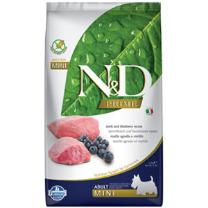N&D PRIME Adult Mini Lamb & Blueberry – Суха храна БЕЗ ЗЪРНО  за кучета в зряла възраст от дребни породи 7кг