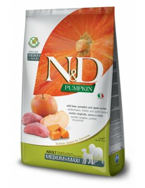 N&D ADULT MED&MAXI PUMPKIN 10+2kg - Суха храна за кучета в зряла възраст от средни и едри породи с ГЛИГАН