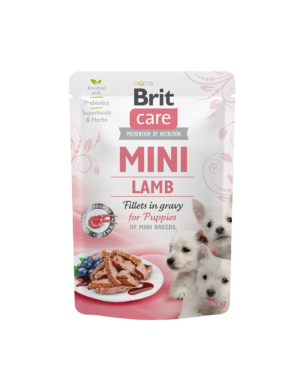 BRIT CARE MINI POUCH PUPPY LAMB 85гр - за подрастващи кучета от дребни породи с агнешко месо