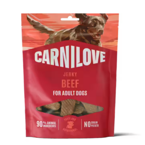 CARNILOVE MEAT JERKY BEEF & BEEF MUSCLE - ЛАКОМСТВО ЗА КУЧЕ С ТЕЛЕШКО МЕСО И ТЕЛЕШКИ МУСКУЛИ 100ГР