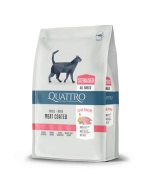 QUATTRO STERILISED CAT суха храна за кастрирани котки с пиле 7кг