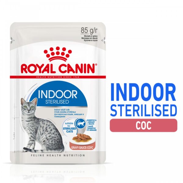 Royal Canin Indoor Sterilised Pouch Gravy - Пауч за кастрирани котки отглеждани на закрито 85гр - Image 3