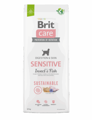 Brit Care Dog Sustainable Sensitive Fish & Insects – Хипоалергенна храна с Риба за кучета с чувствителен стомах