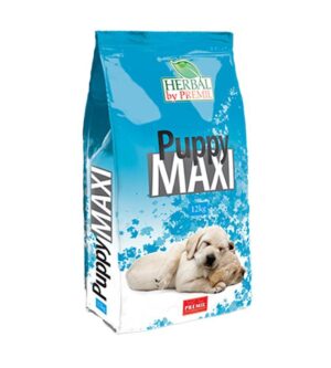 PREMIL MAXI PUPPY HERBAL LINE – Пълноценна храна за подрастващи кучета от едри и гигантски породи 12кг